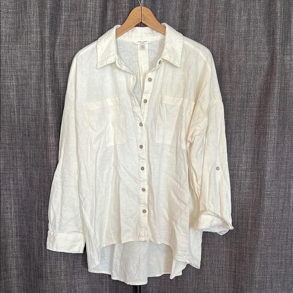 Cable & gauge cream Button-Up Shirt size large